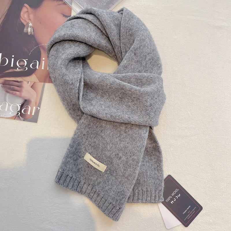 Scarf for women made of wool and polyester, plain, warm and versatile for autumn and winter 4