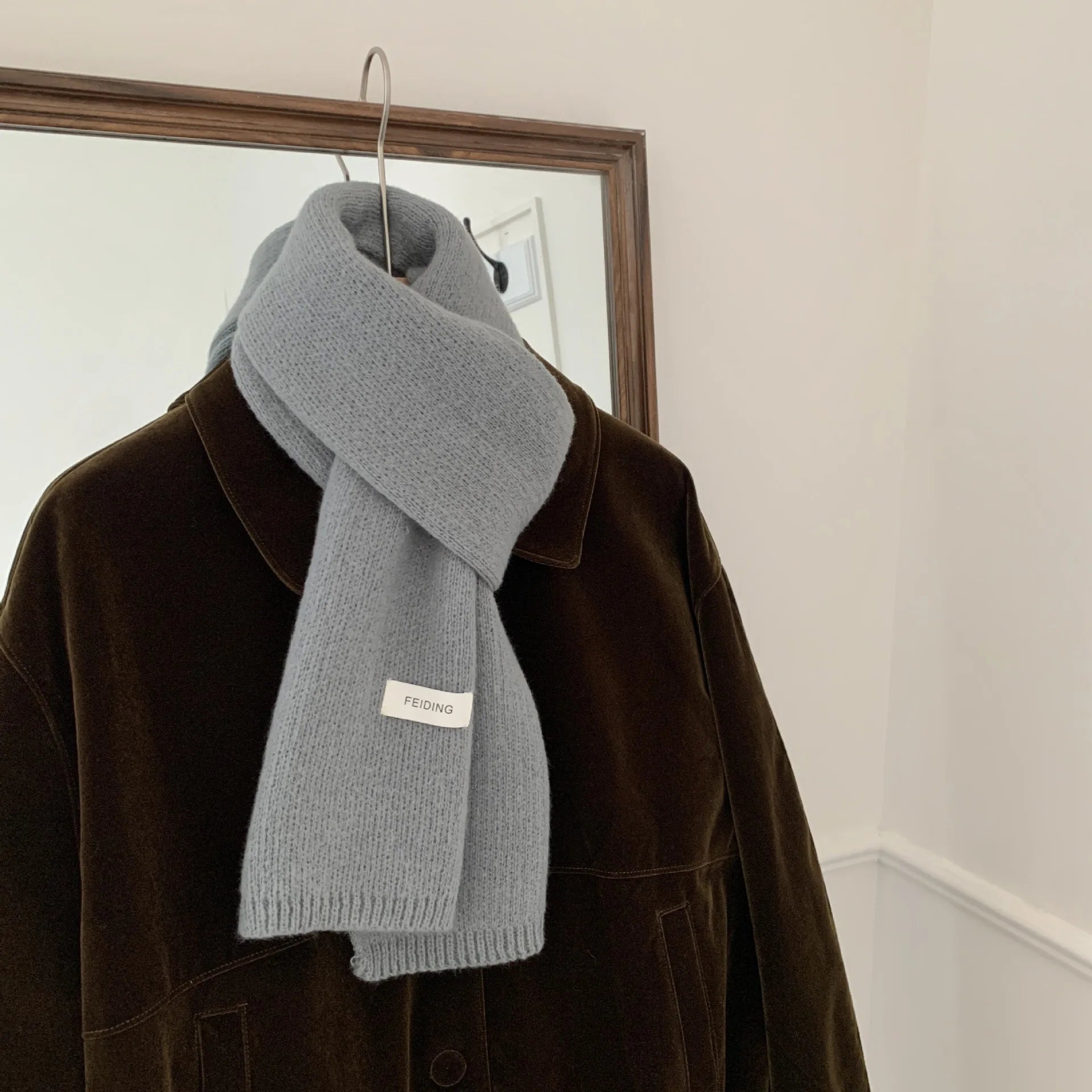Scarf for women made of wool and polyester, plain, warm and versatile for autumn and winter 6