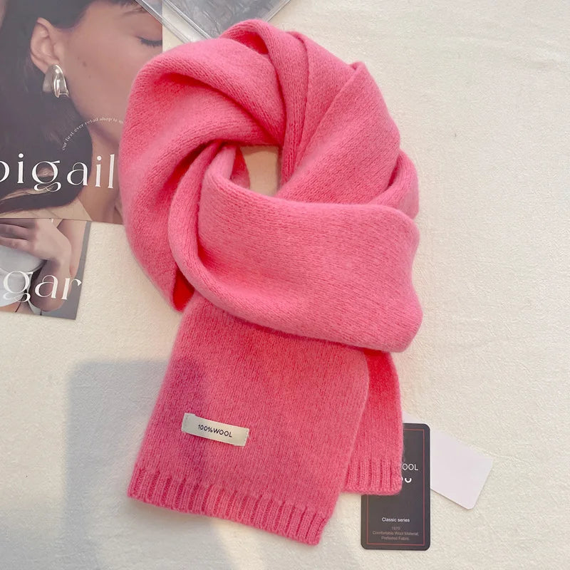 Scarf for women made of wool and polyester, plain, warm and versatile for autumn and winter 8