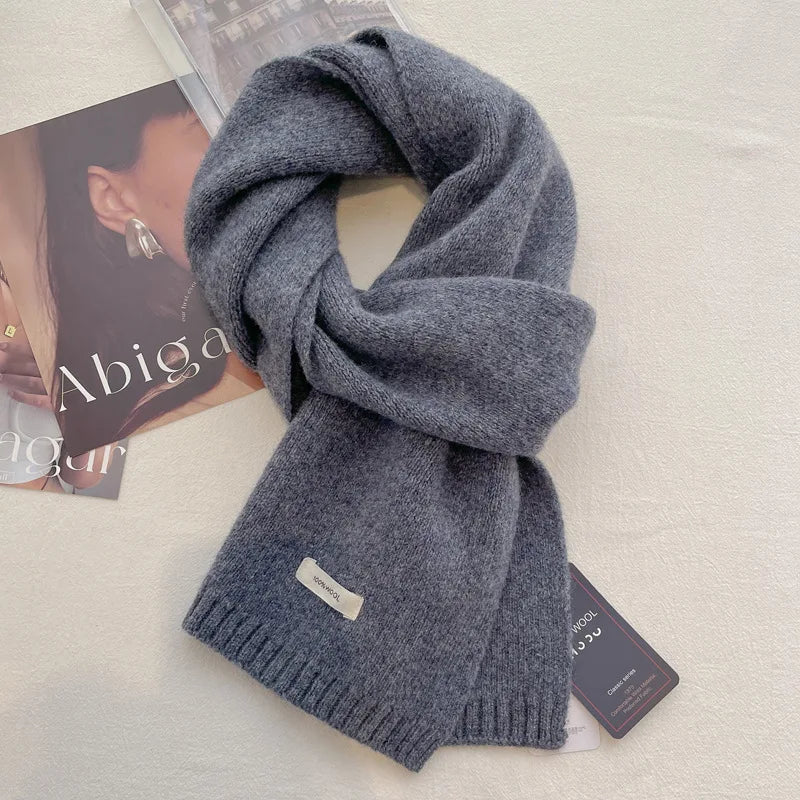 Scarf for women made of wool and polyester, plain, warm and versatile for autumn and winter 9