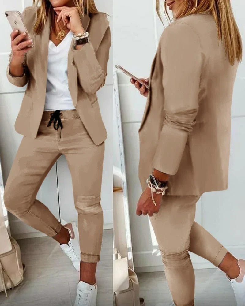 Sets Women's Leisure Suit Two-piece with Blazer and Trousers Modern 0