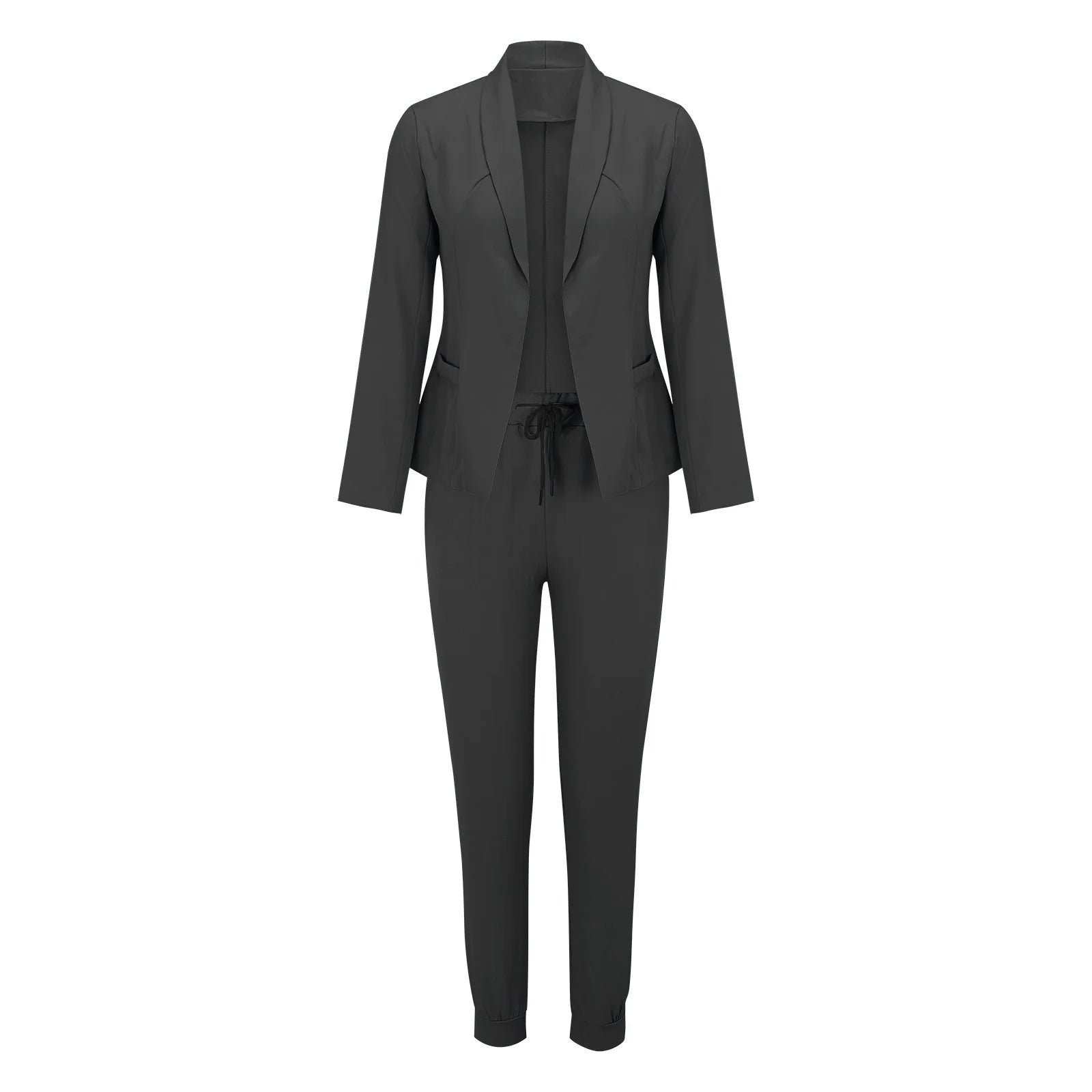 Sets Women's One-Piece Suit Elegant With Tie Belt Long Sleeve 0