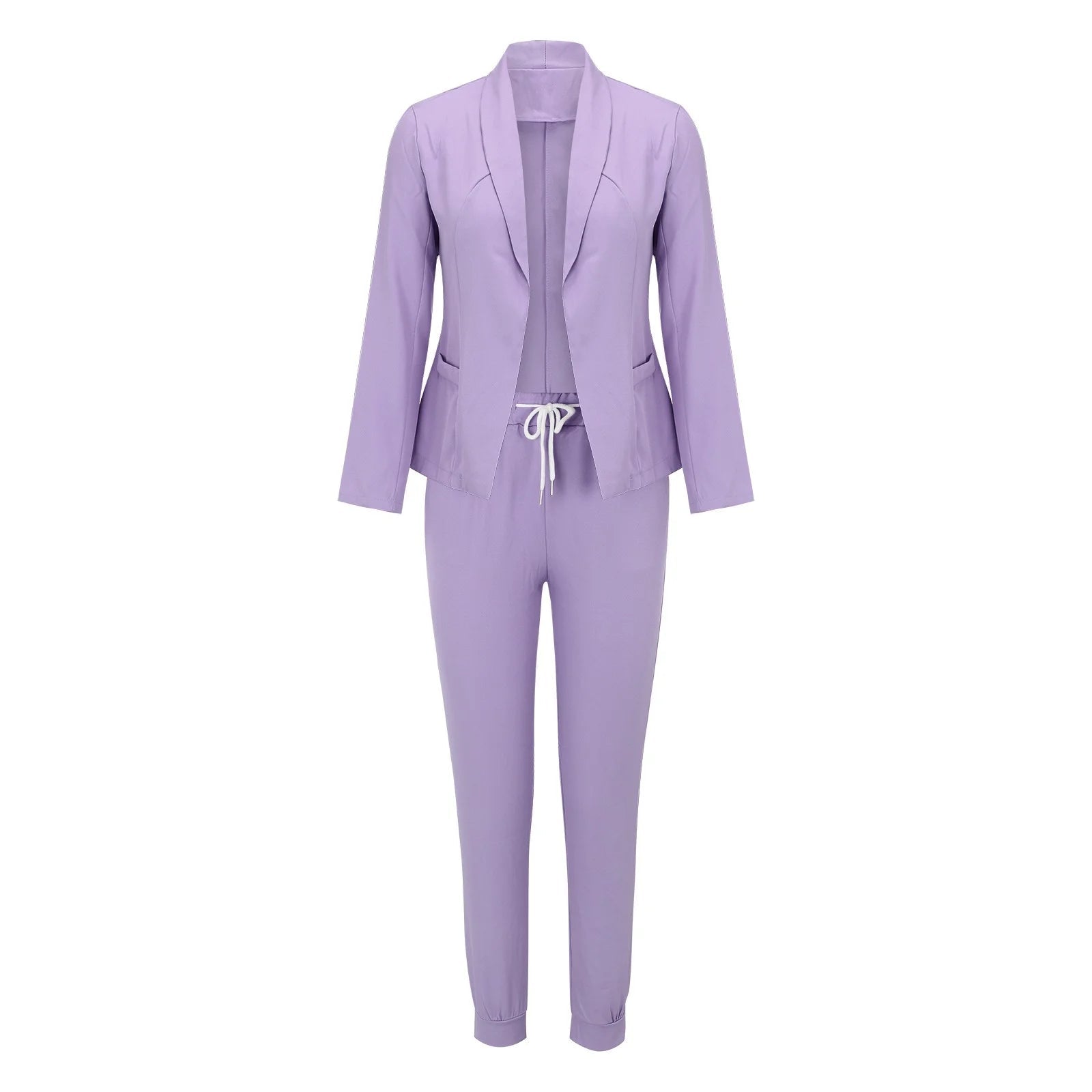 Sets Women's One-Piece Suit Elegant With Tie Belt Long Sleeve 1