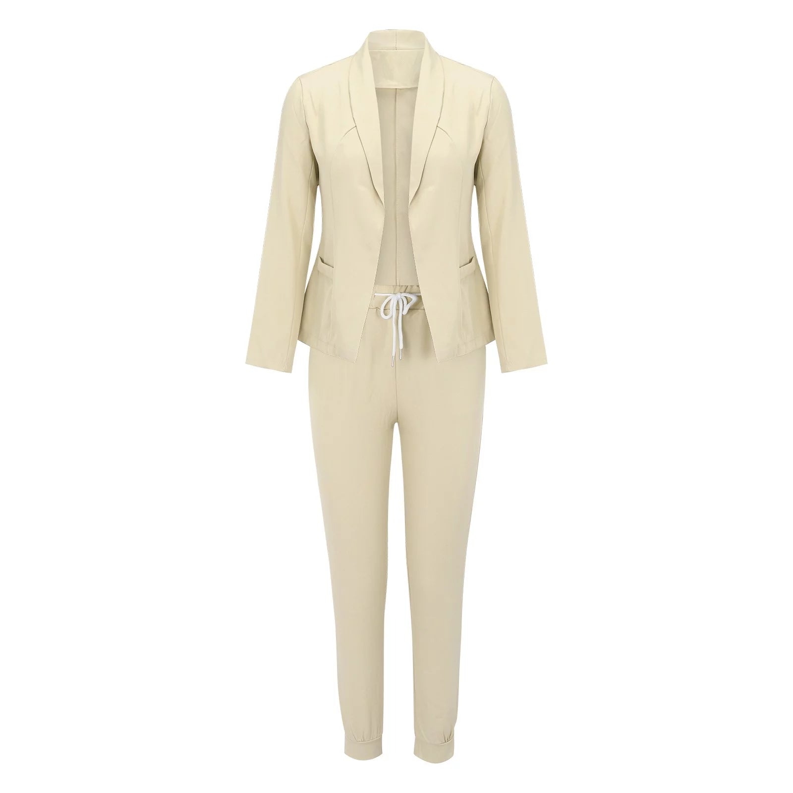 Sets Women's One-Piece Suit Elegant With Tie Belt Long Sleeve 3