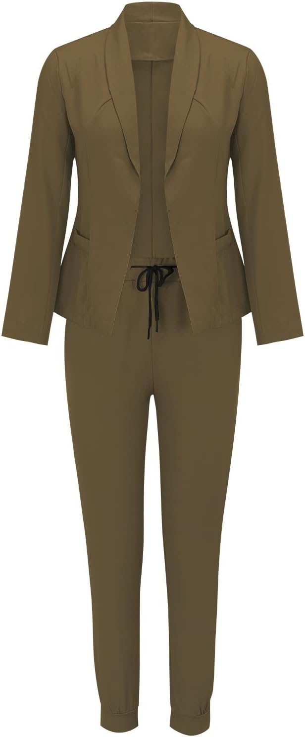 Sets women's suit two-piece long-sleeved with belt business look 1