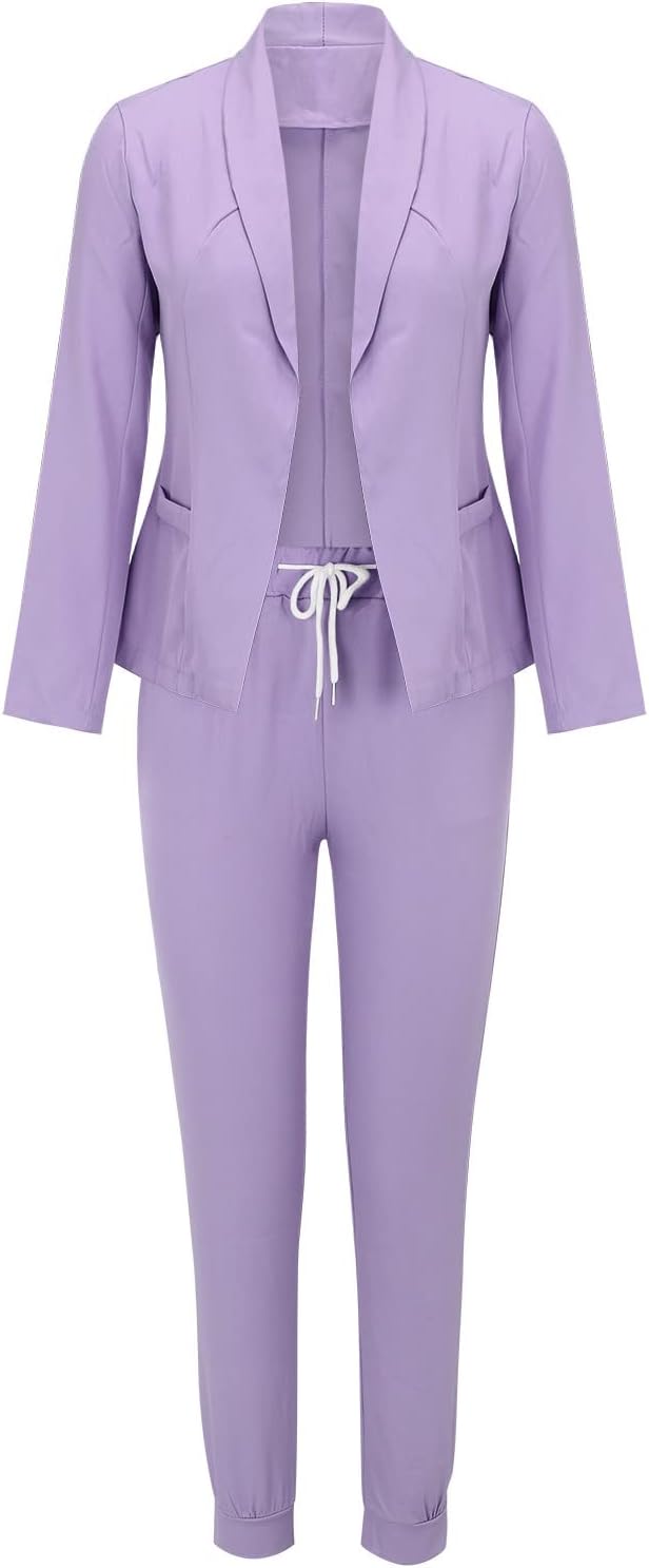 Sets women's suit two-piece long-sleeved with belt business look 4