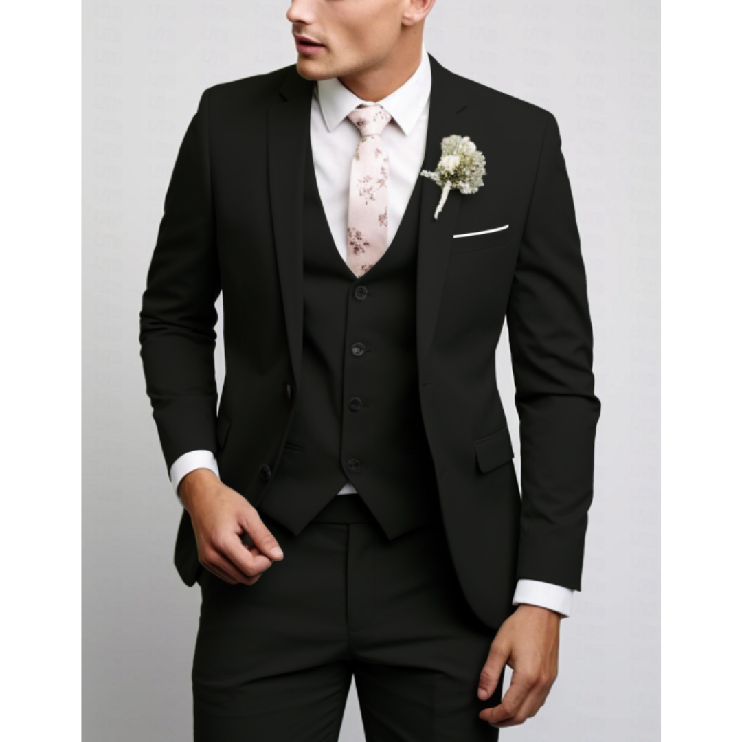 Slim Fit 3-Piece Wedding Guest Suit for Men | Formal 1