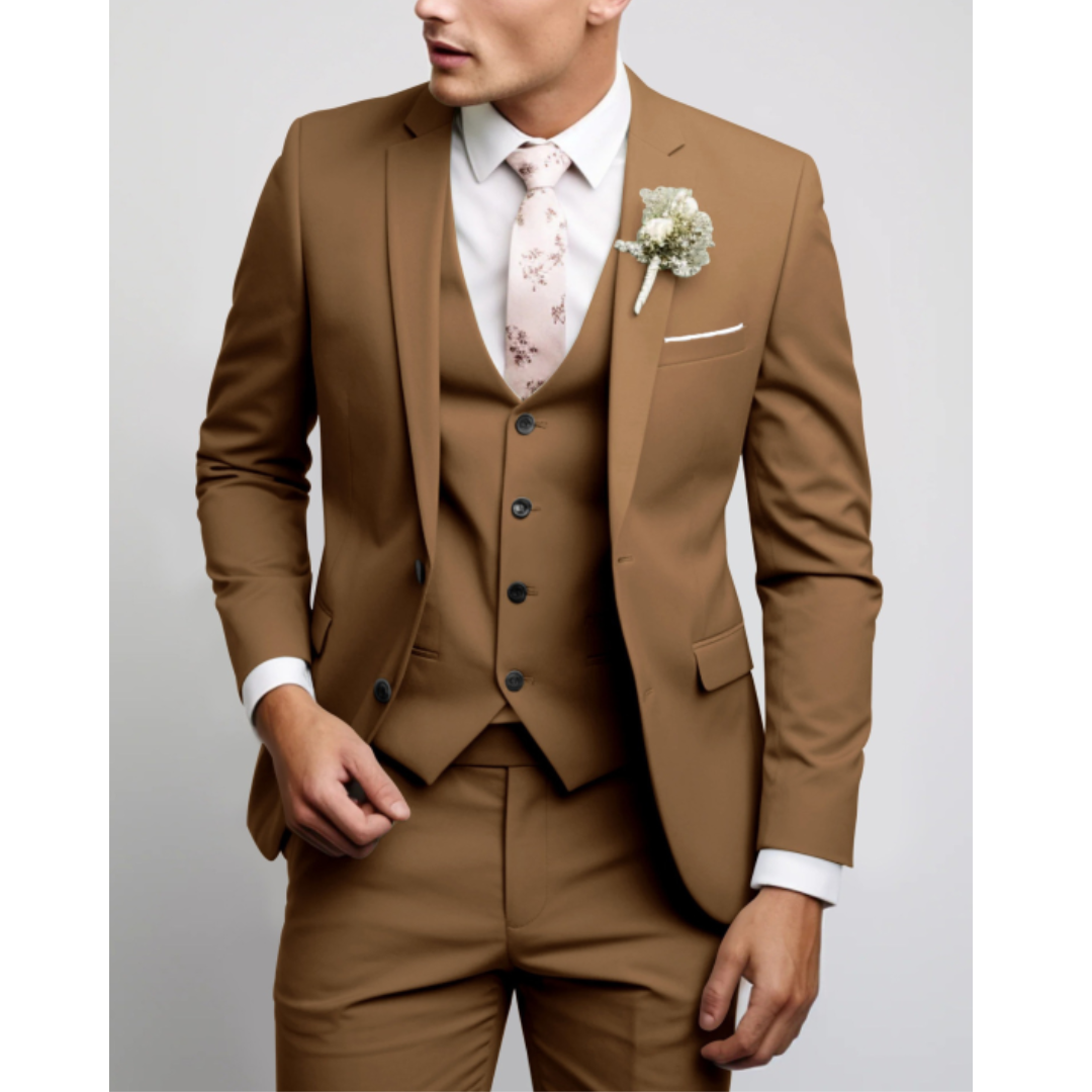 Slim Fit 3-Piece Wedding Guest Suit for Men | Formal 2