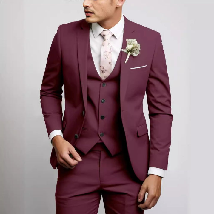 Slim Fit 3-Piece Wedding Guest Suit for Men | Formal 3