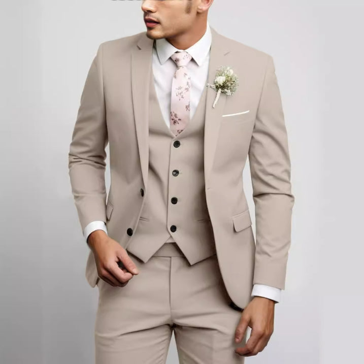 Slim Fit 3-Piece Wedding Guest Suit for Men | Formal 4