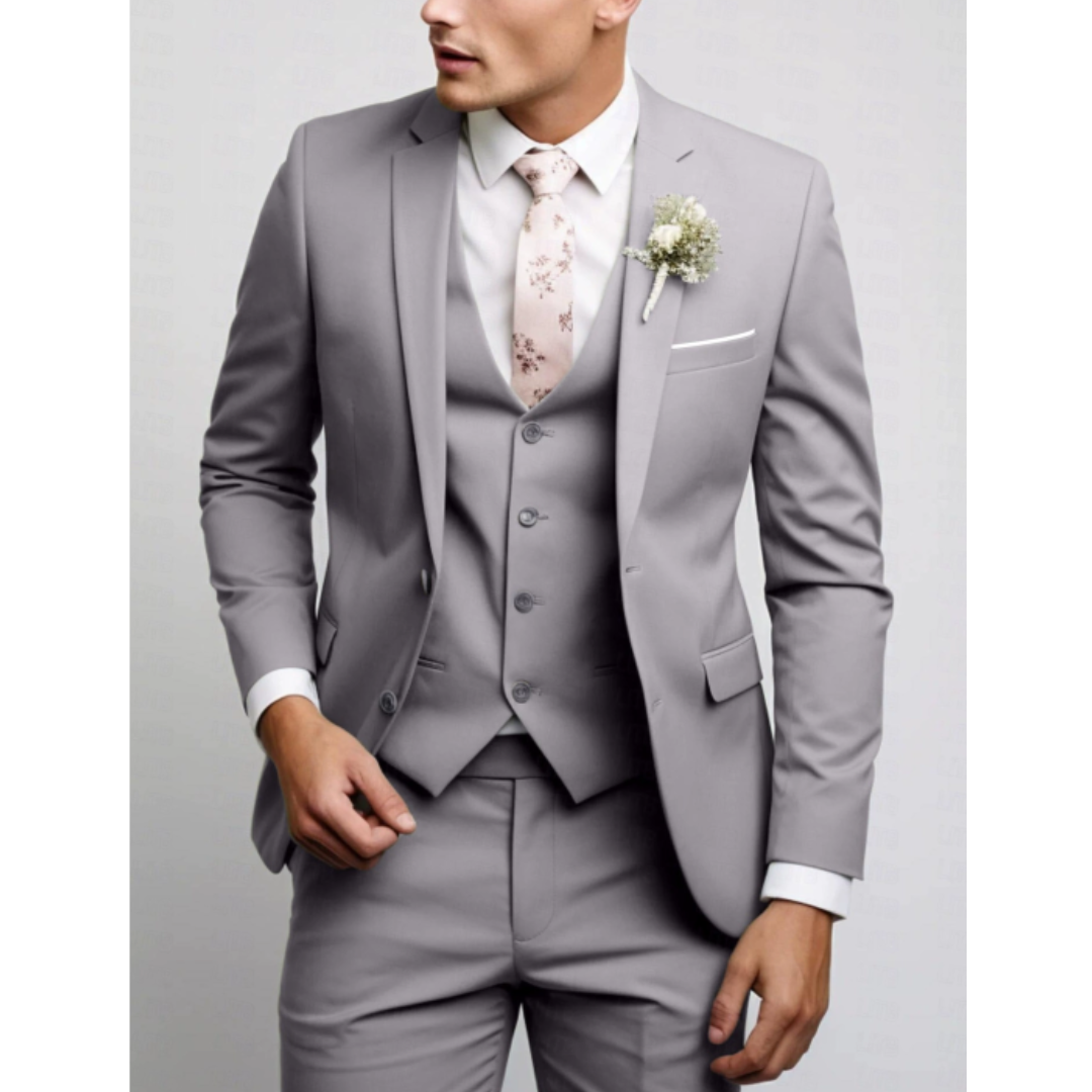 Slim Fit 3-Piece Wedding Guest Suit for Men | Formal 5