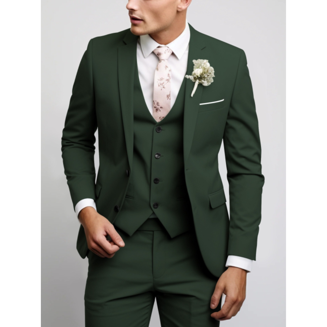 Slim Fit 3-Piece Wedding Guest Suit for Men | Formal 8