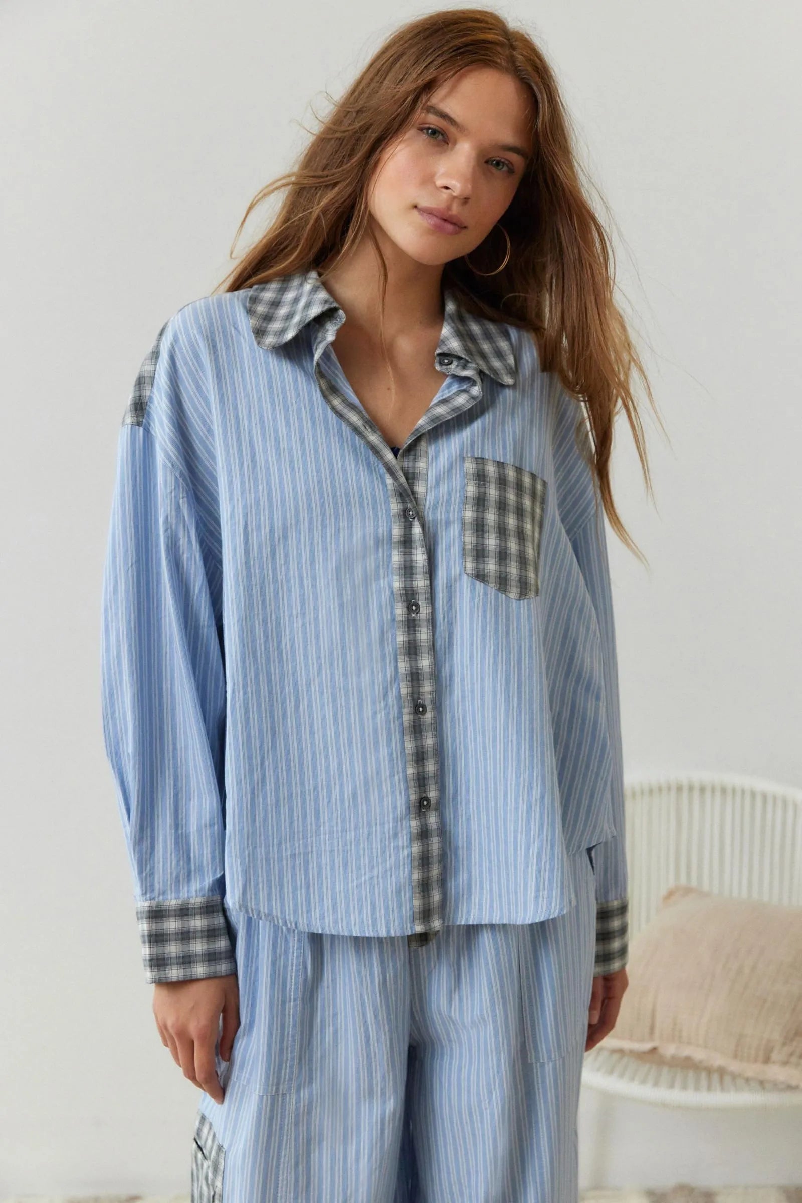 Striped Patchwork Pyjama Set | Soft Cotton Blend with Relaxed Fit 1