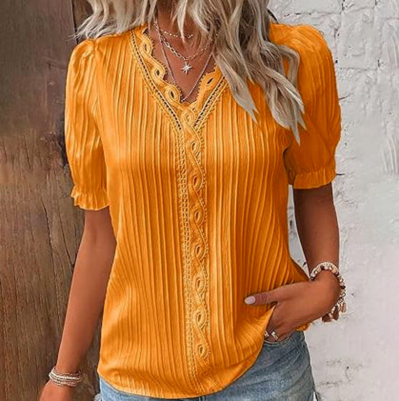 Structured V-neck blouse for women | Chic 5