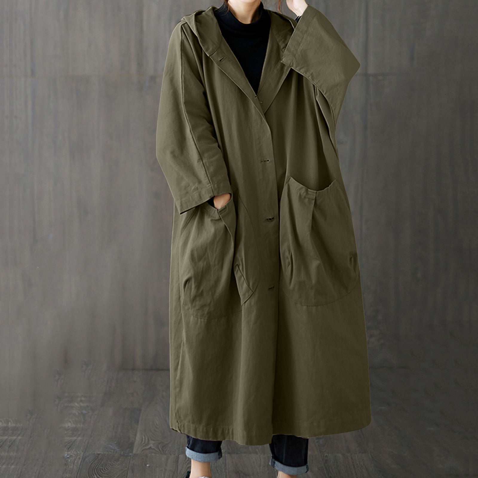 Trench coat with pockets for women 1