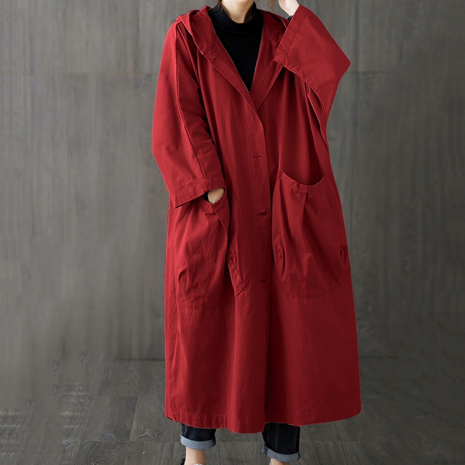 Trench coat with pockets for women 2