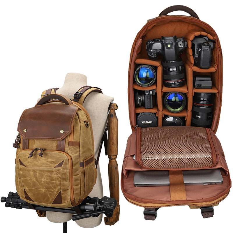 Waterproof Camera Bag Photography Canvas Backpack 2