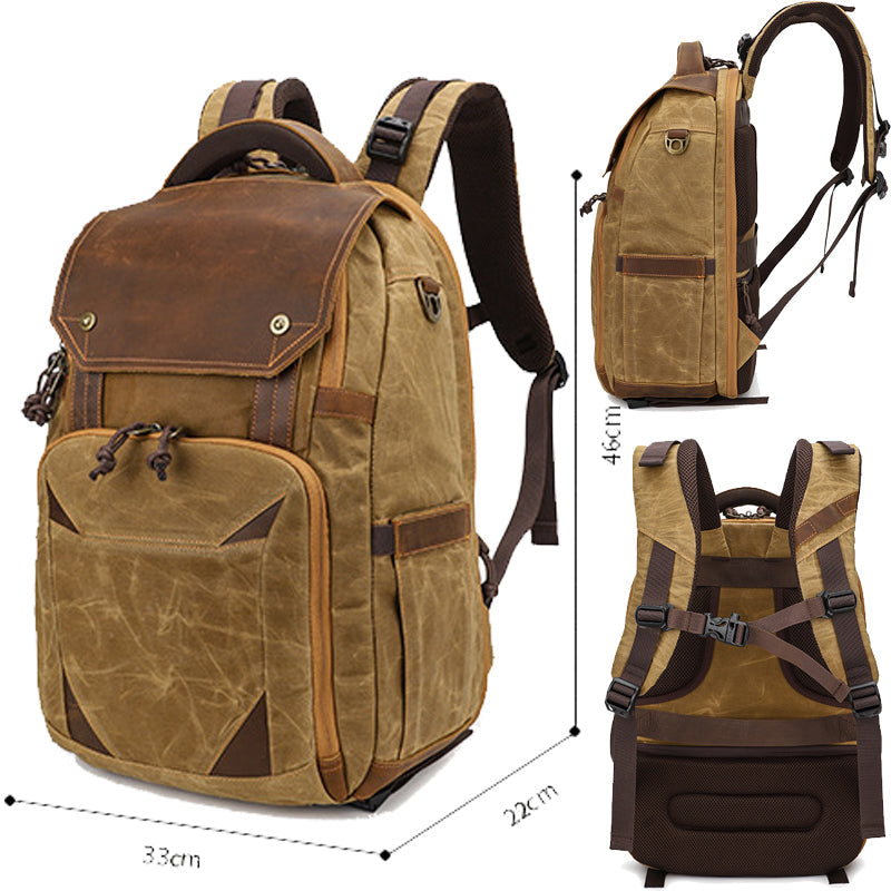 Waterproof Camera Bag Photography Canvas Backpack 6
