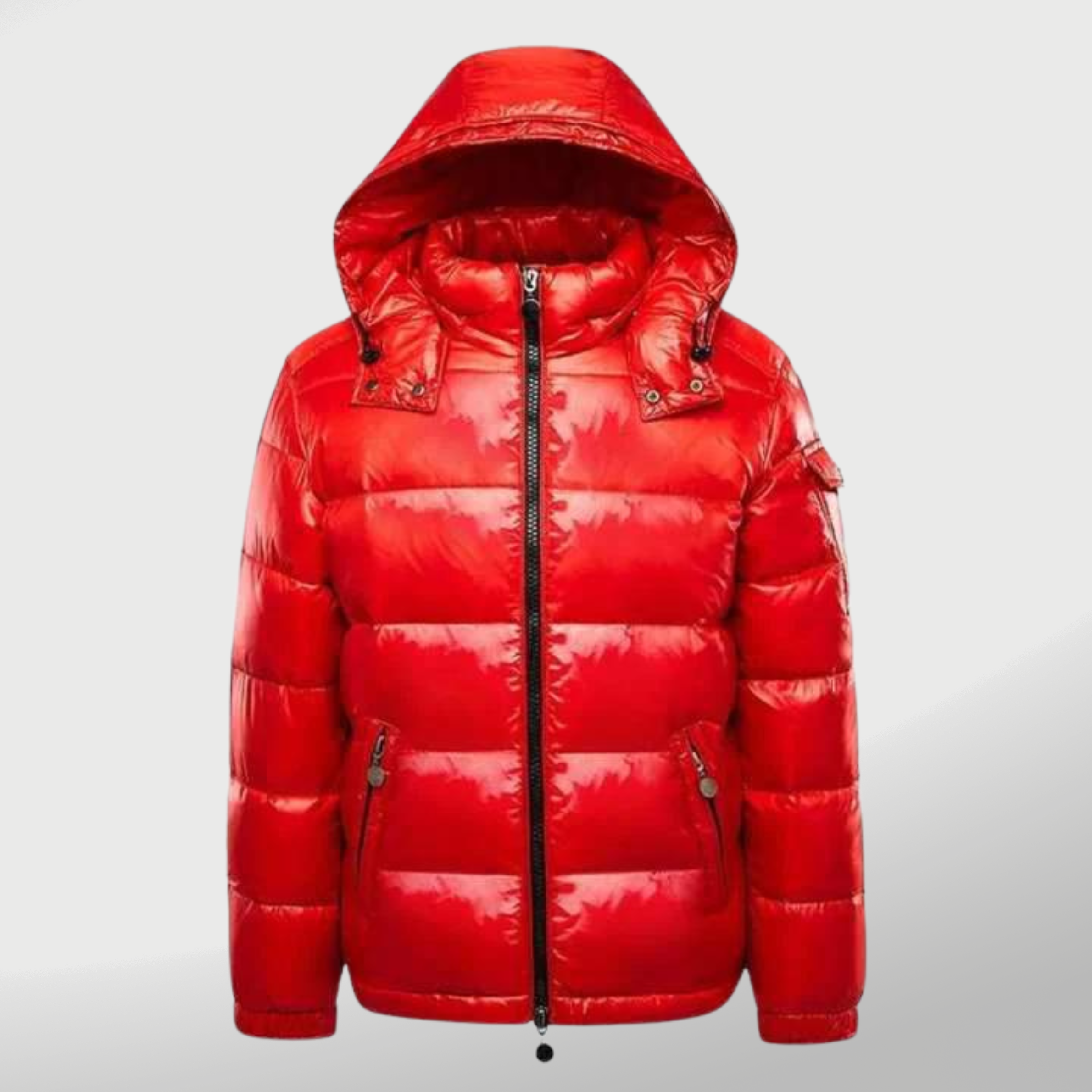 Winter jackets in stylish, shiny design with hood for women 1