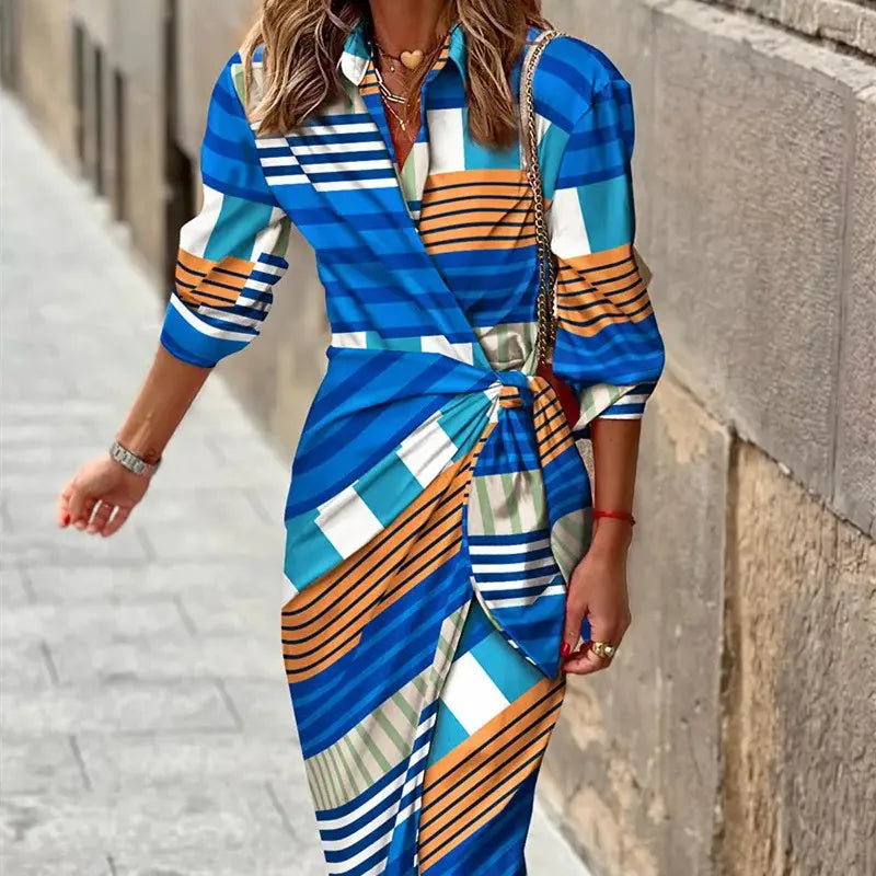 Women's 3/4 Sleeve Wrap Dress | Midi 10