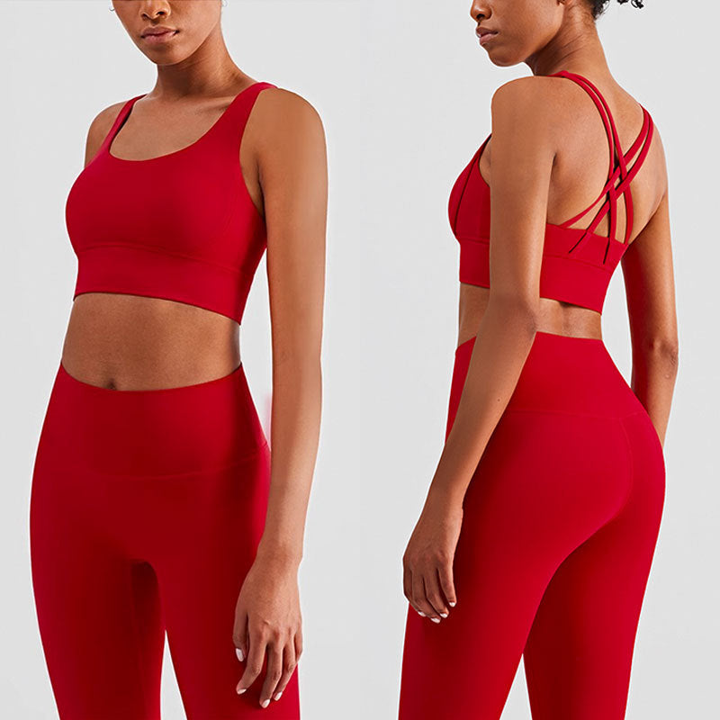Women's Activewear Set - High-Waisted Leggings & Racerback Sports Bra - Gym & Yoga Fit 2