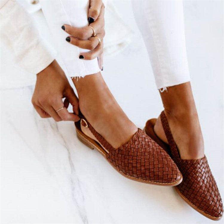 Women's Closed-Toe Woven Flat | Slingback 0