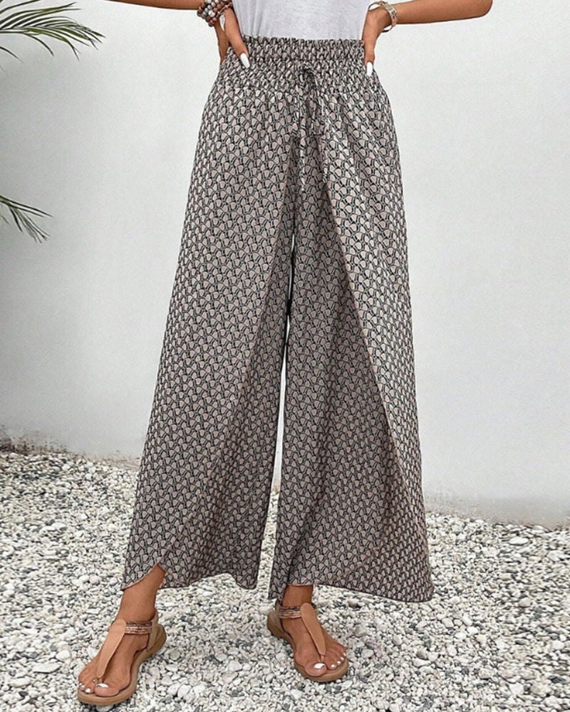 Women's High-Waisted Summer Pants | Geometric Print 2