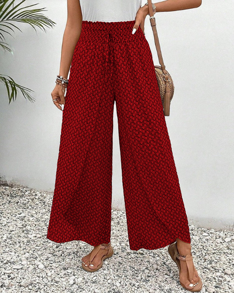 Women's High-Waisted Summer Pants | Geometric Print 4