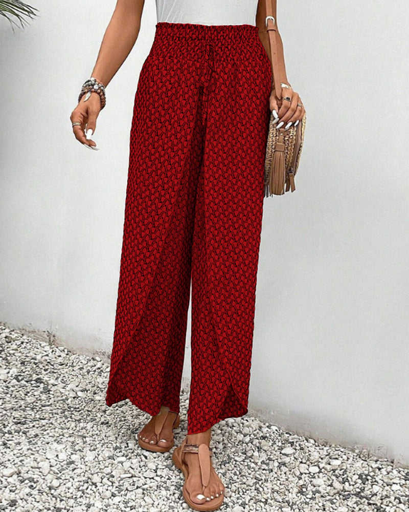 Women's High-Waisted Summer Pants | Geometric Print 5