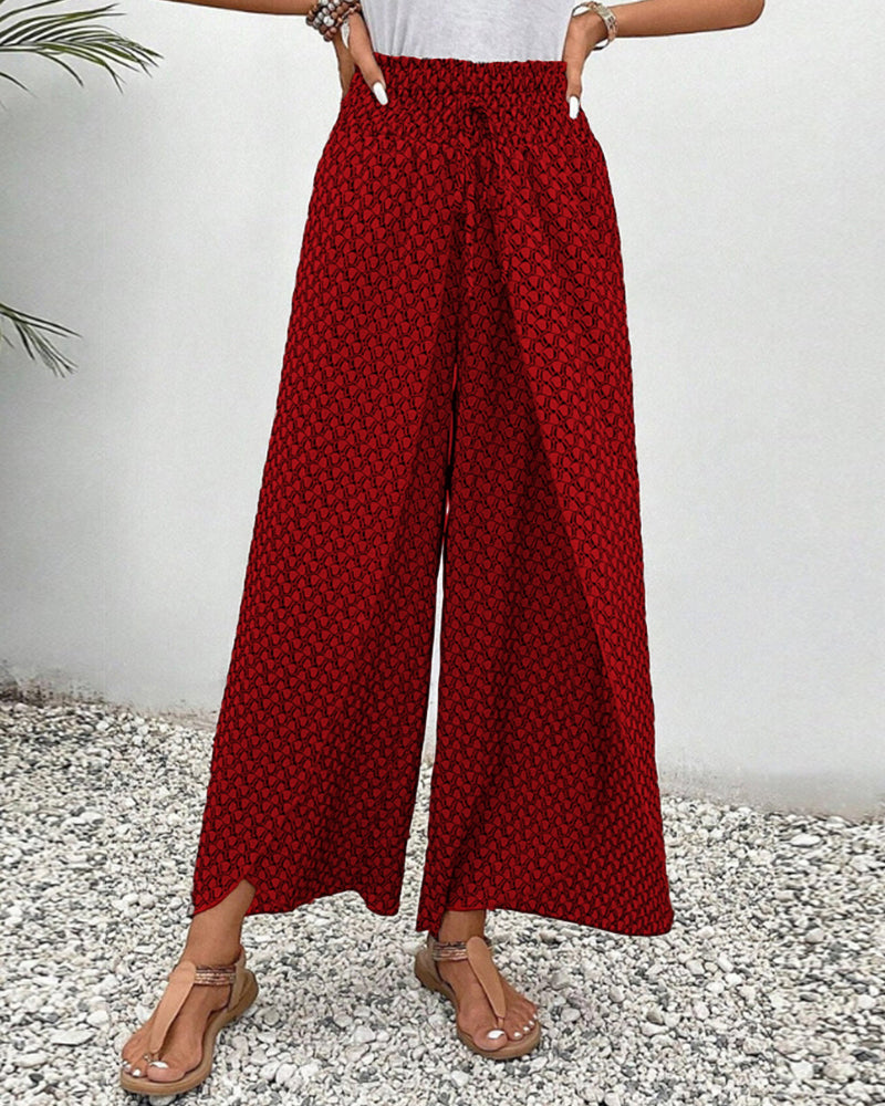 Women's High-Waisted Summer Pants | Geometric Print 6