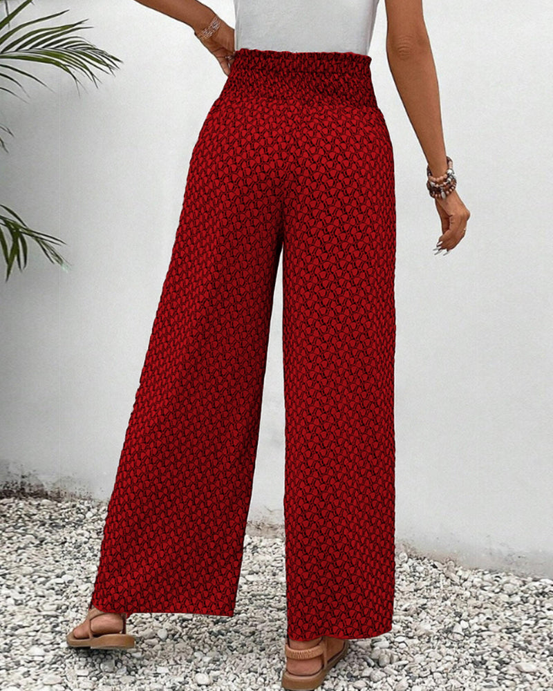 Women's High-Waisted Summer Pants | Geometric Print 7