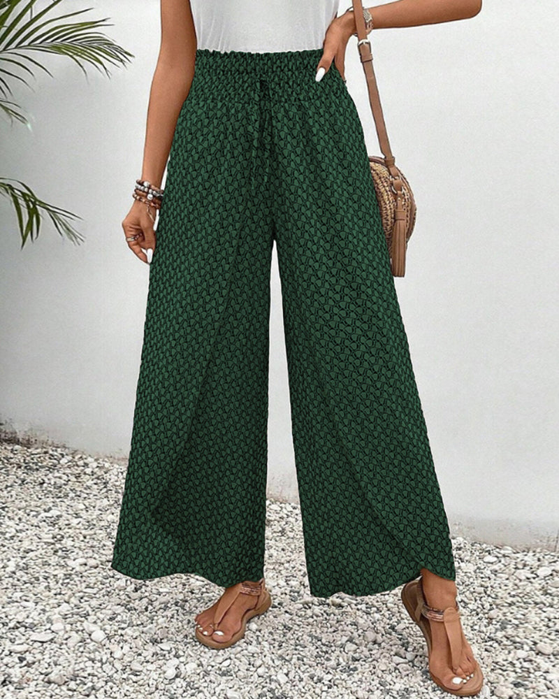 Women's High-Waisted Summer Pants | Geometric Print 8