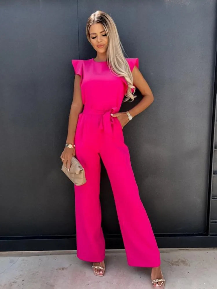 Women's Ruffle Sleeve Wide Leg Jumpsuit 2