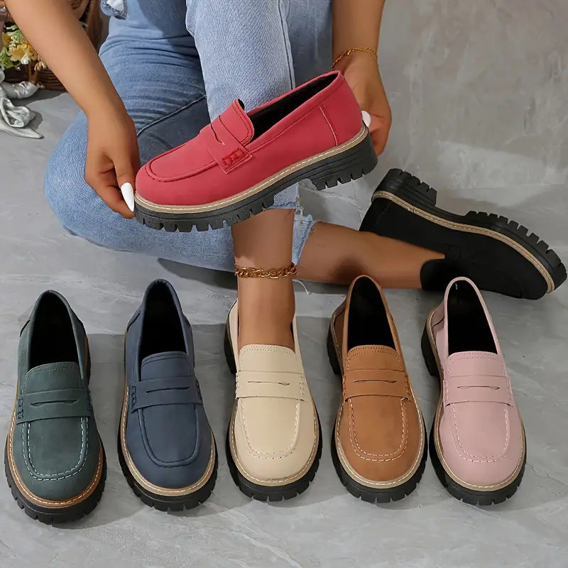 Women’s Suede Loafers - Slip-On Comfortable Casual Shoes, Lightweight, Stylish Everyday Footwear 1