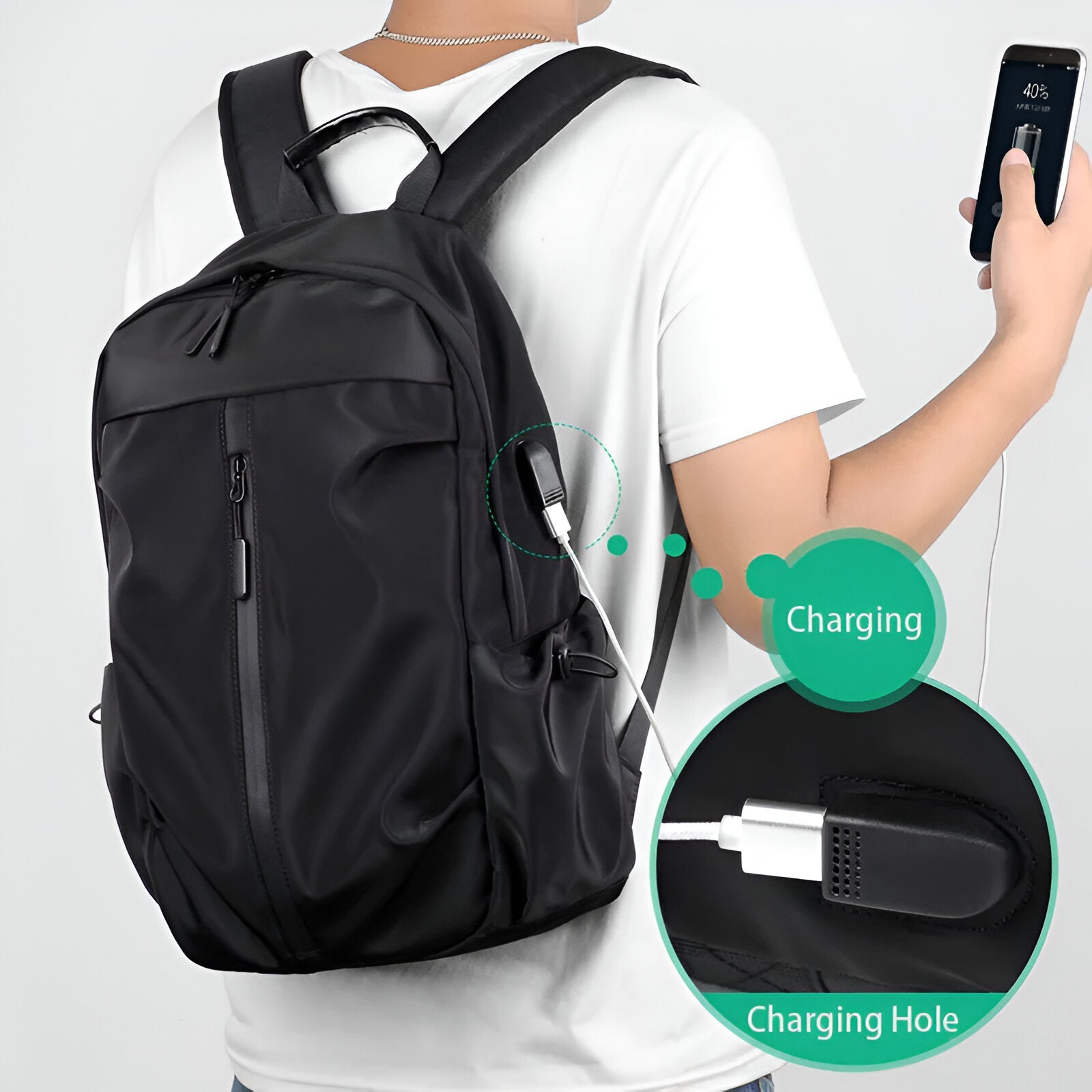 Men's Travel Backpack | Water-Resistant with USB Charging-6