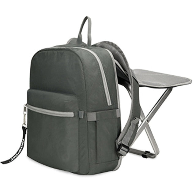Unisex Camping Backpack with Foldable Stool | Durable & Water-Repellent 1