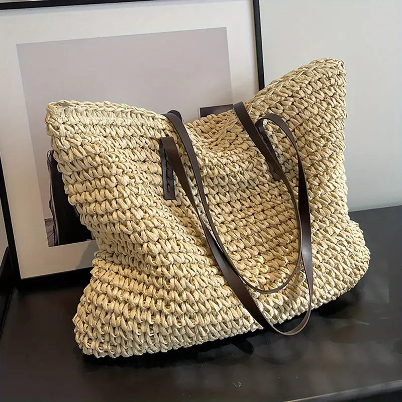 Variant image for Women's Woven Tote Bag | Stylish & Spacious Beach Bag-4