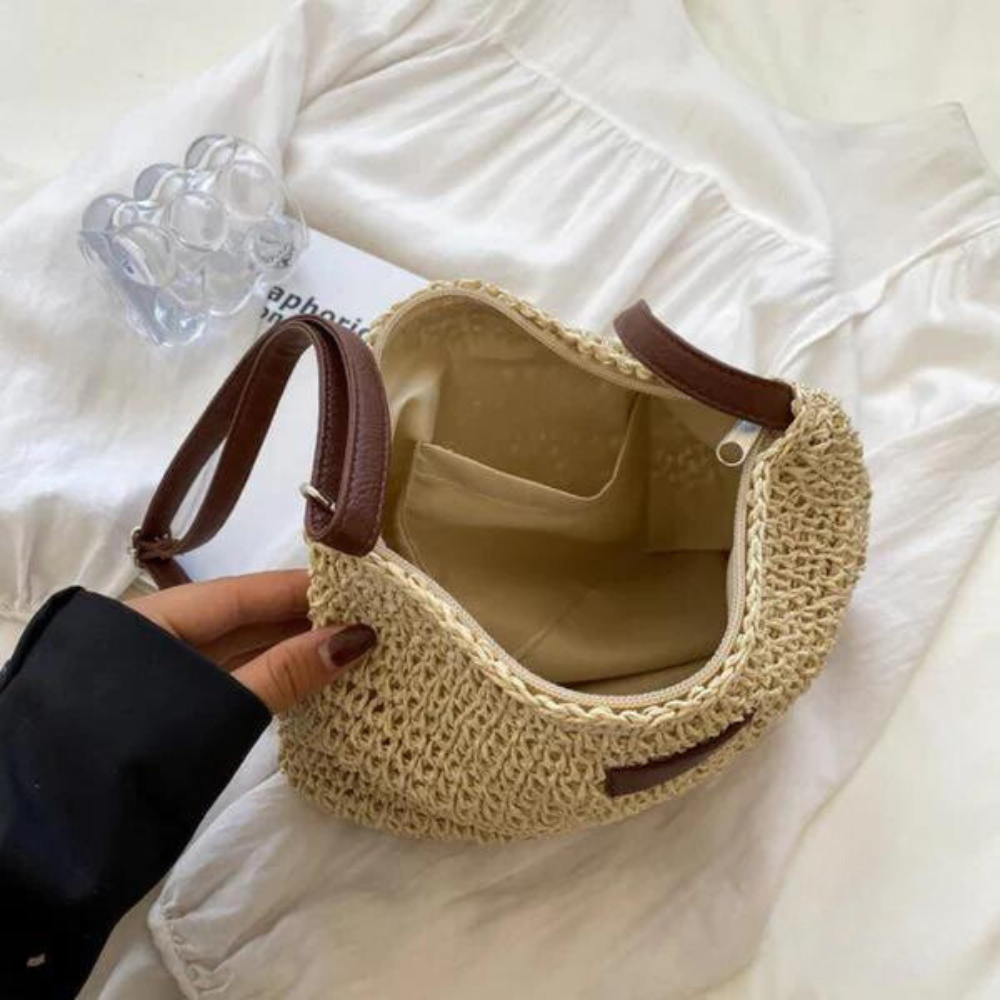 Women's Black Crossbody Bag | Chic Woven Design-3
