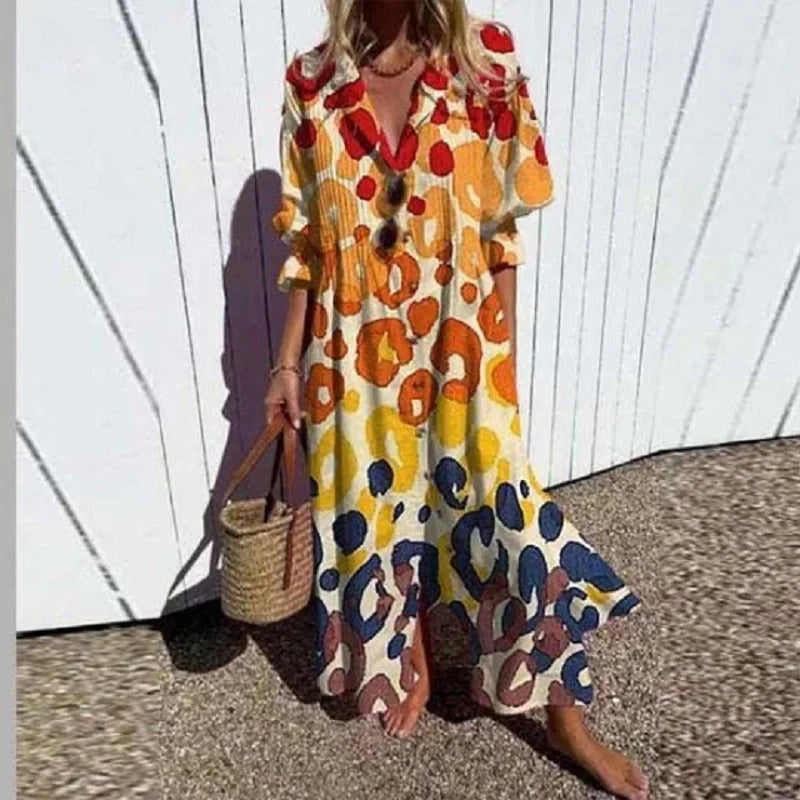 Boho Maxi Dress With V Neck For Women 1