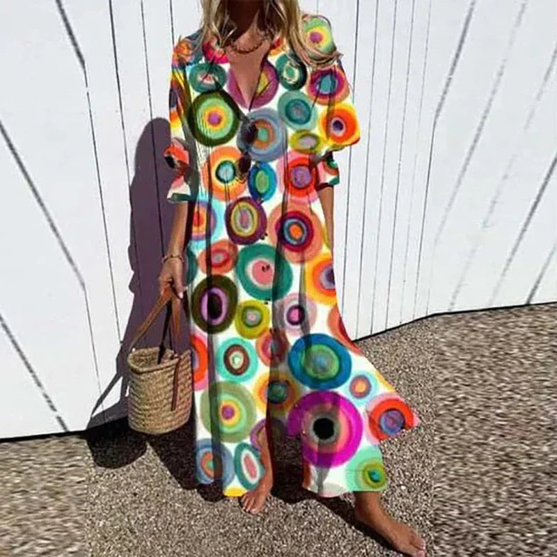 Boho Maxi Dress With V Neck For Women 5
