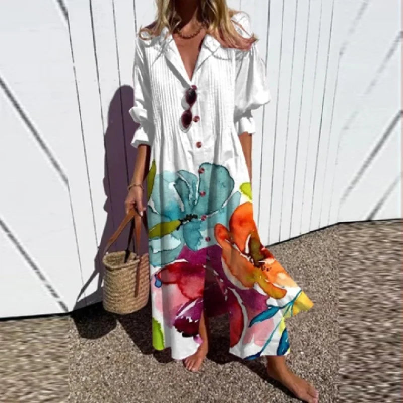 Boho Maxi Dress With V Neck For Women 6