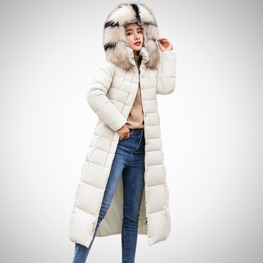 Carrie Long Belted Winter Puffer Coat for Women 5