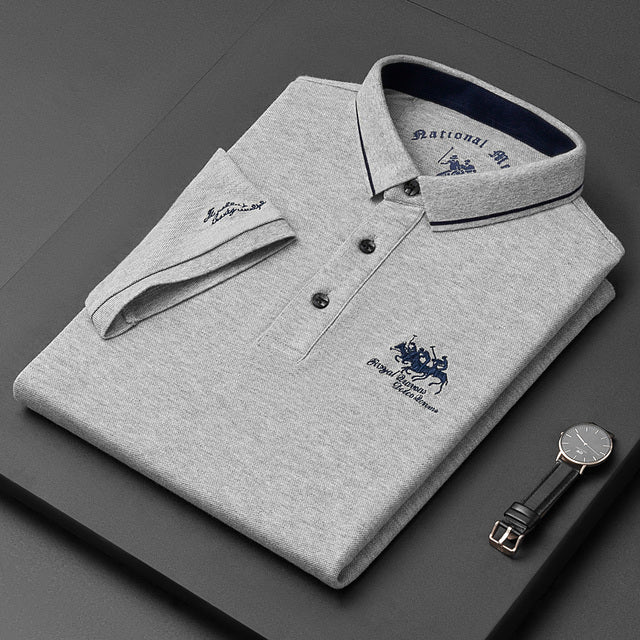 Casual Button-Down Polo Shirt for Men | Short Sleeve 8