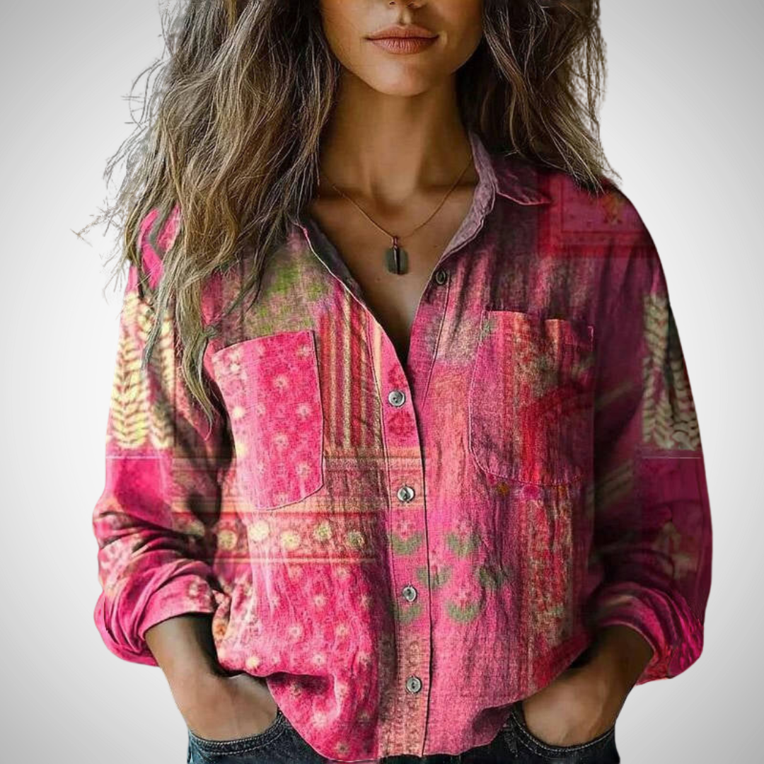 Chiara Printed Vintage Blouse for Women 4