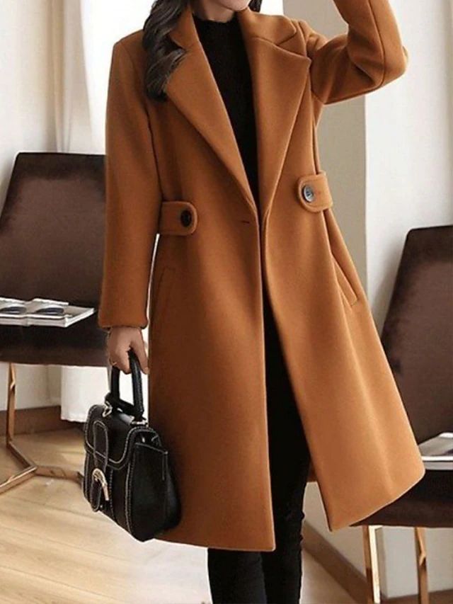 Classic Long Wool-Blend Coat | Elegant Tailored Fit | Winter-Ready | Office to Evening Wear 3