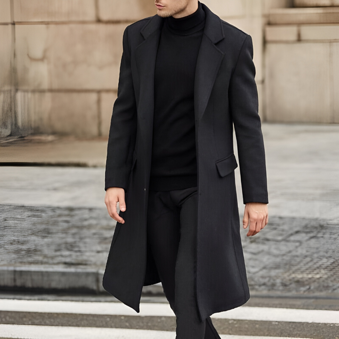 Classic Long Wool Coat for Men - George 0