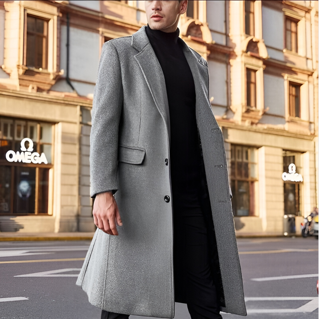 Classic Long Wool Coat for Men - George 2