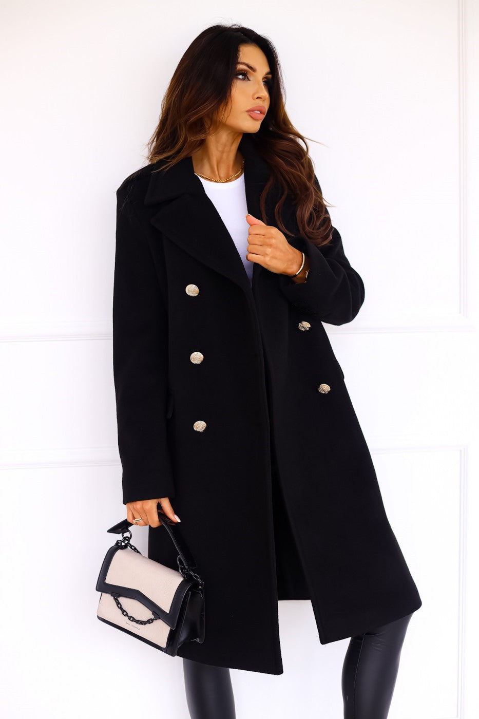 Double-breasted coat for women 2