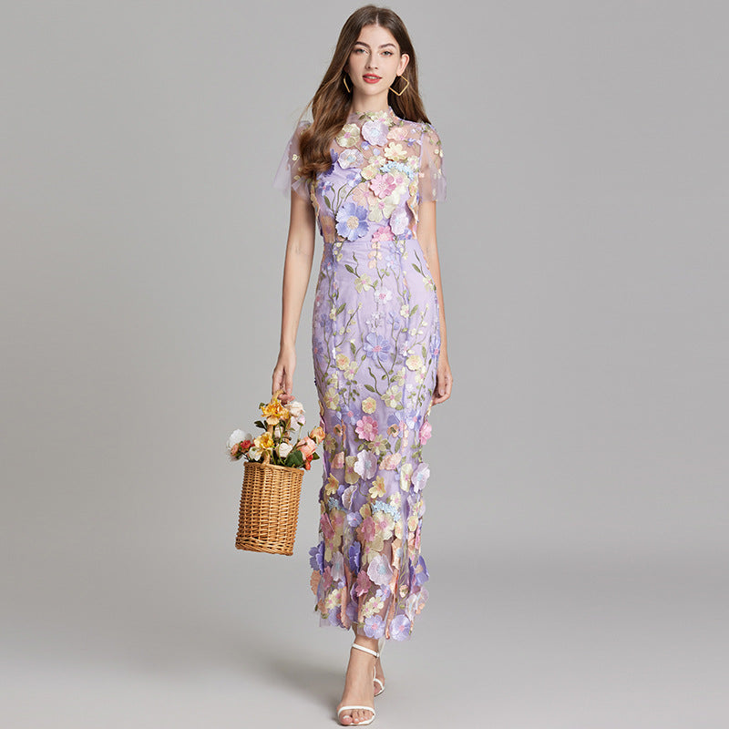 Elegant Sleeveless Embroidered Women's Maxi Dress 10