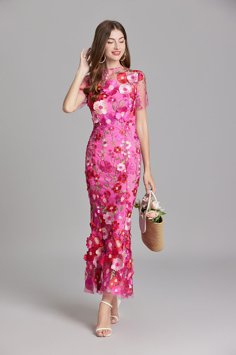 Elegant Sleeveless Embroidered Women's Maxi Dress 4